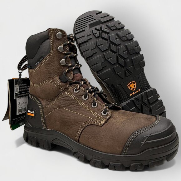 Ariat Treadfast 8in Waterproof Steel Toe Work Boot Men 8.5D Dark Brown NIB main image 11